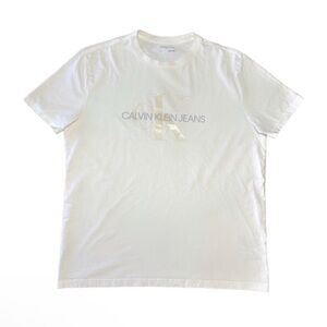 Calvin Klein Jeans White Sleeve Tee Large
